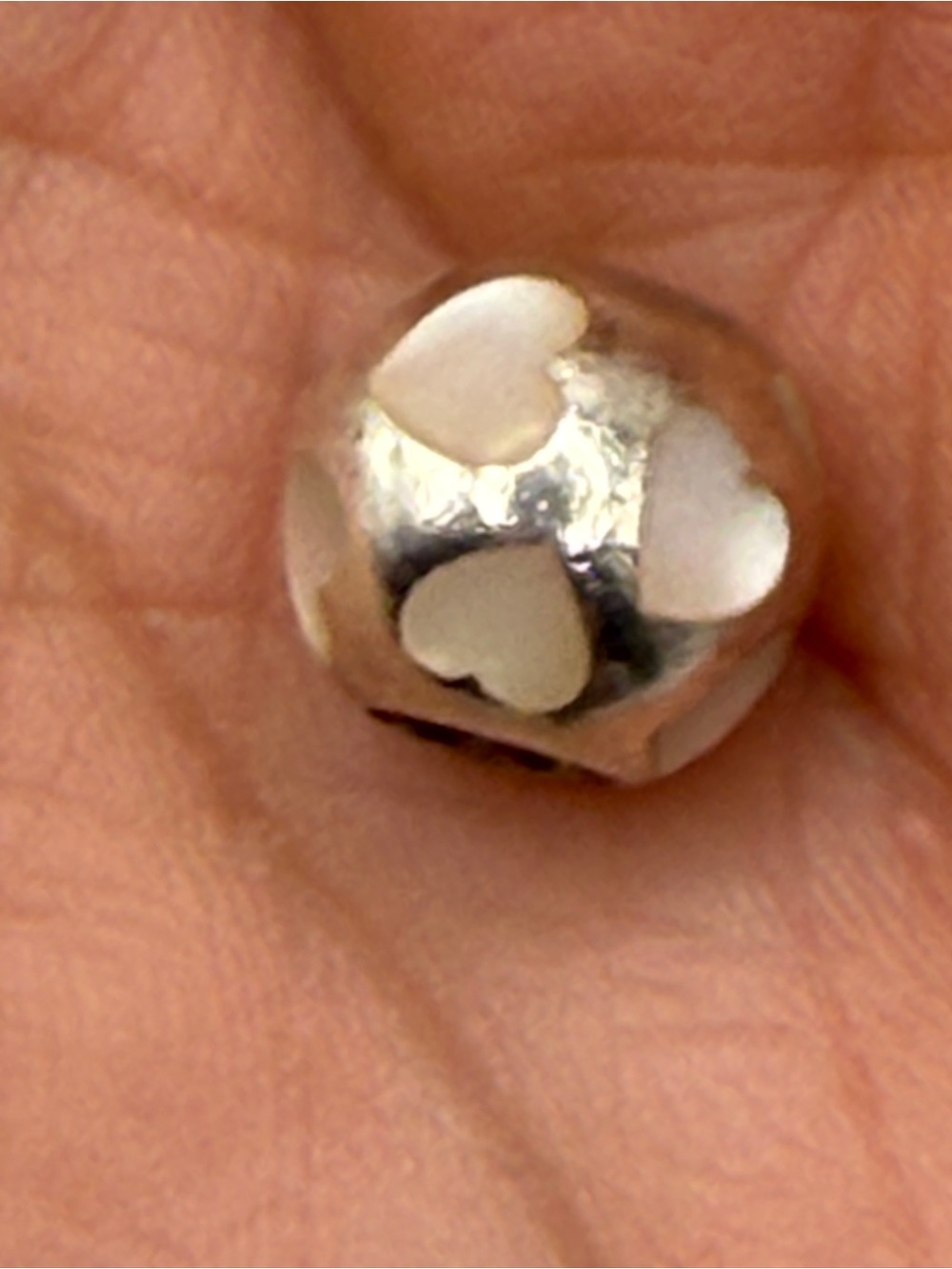 Authentic Pandora SSilver Mother Pearl 'LOVE ME' Charm Bead